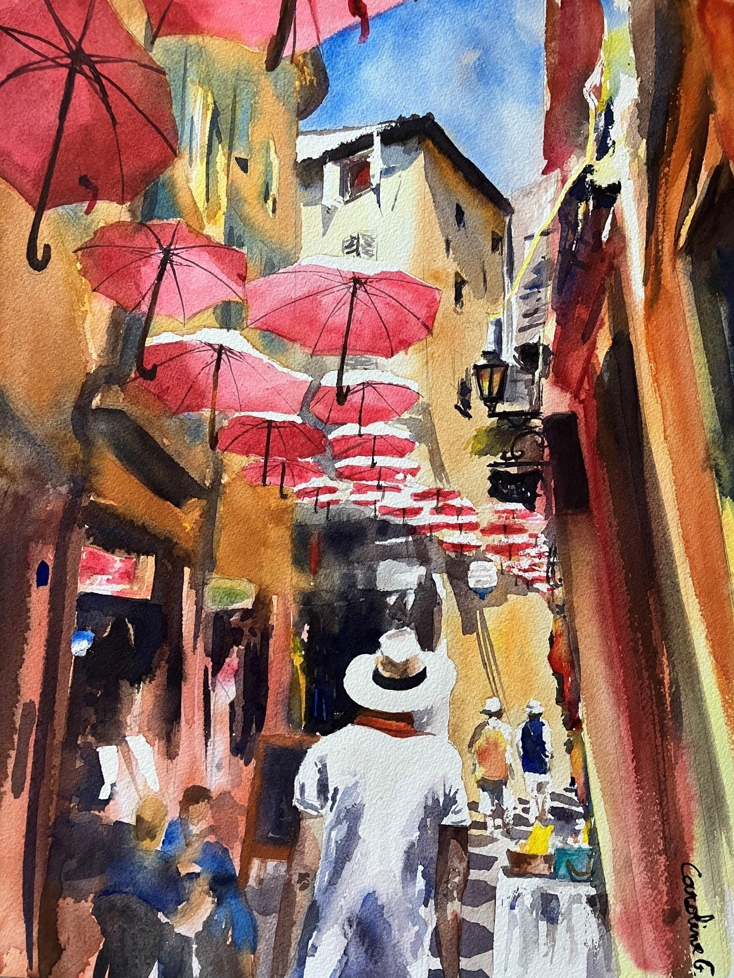 Ruelle aux parapluies à Grasse
